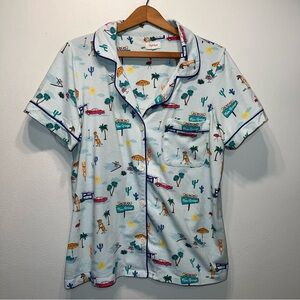 BedHead Women's Small Mint Color Pajama Top Only Palm Springs Sun Golf Desert